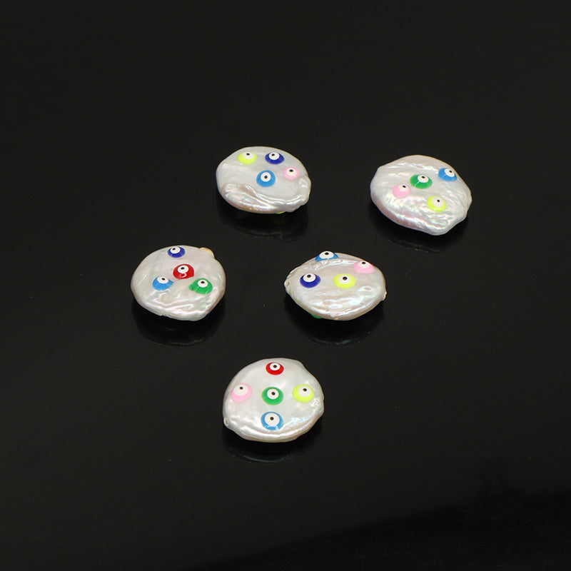 New Bulk Sale Women Fashion Diy Devil Eyes Bracelet Connect Accessories Enamel Evil Eyes Pearl Charms For Jewelry Making