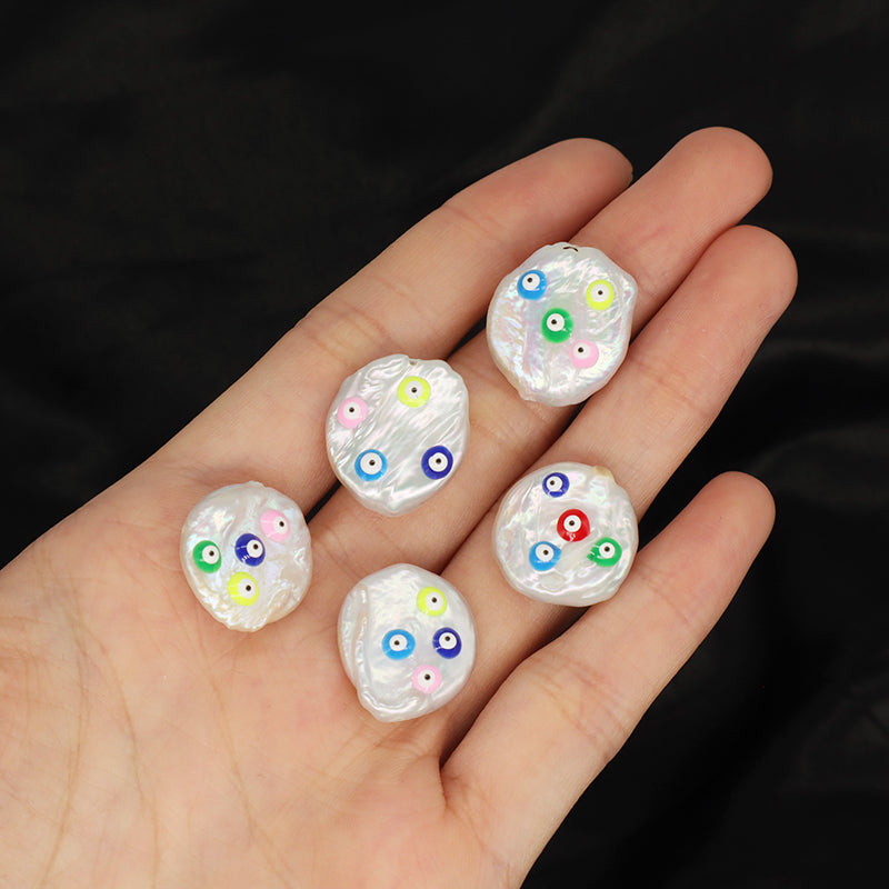 New Bulk Sale Women Fashion Diy Devil Eyes Bracelet Connect Accessories Enamel Evil Eyes Pearl Charms For Jewelry Making