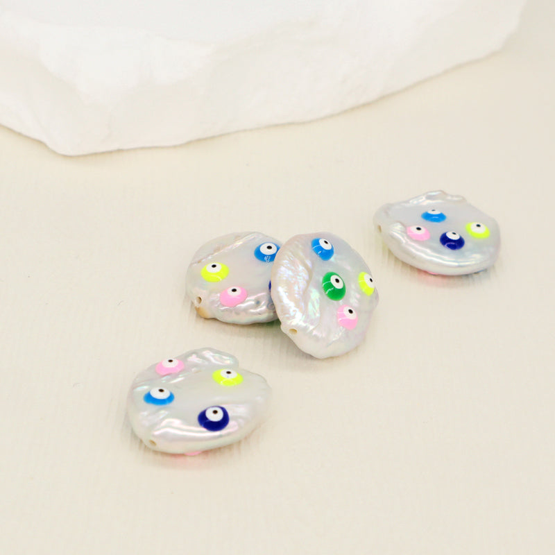 New Bulk Sale Women Fashion Diy Devil Eyes Bracelet Connect Accessories Enamel Evil Eyes Pearl Charms For Jewelry Making