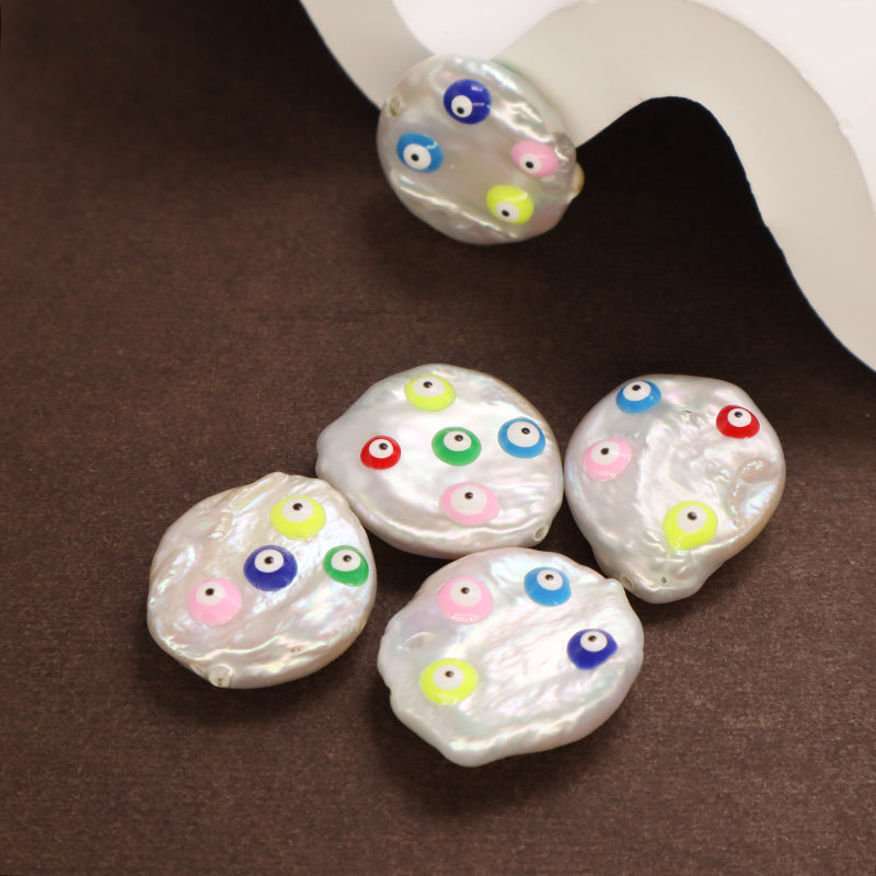 New Bulk Sale Women Fashion Diy Devil Eyes Bracelet Connect Accessories Enamel Evil Eyes Pearl Charms For Jewelry Making