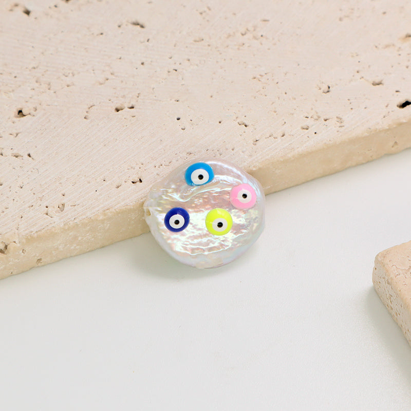 New Bulk Sale Women Fashion Diy Devil Eyes Bracelet Connect Accessories Enamel Evil Eyes Pearl Charms For Jewelry Making