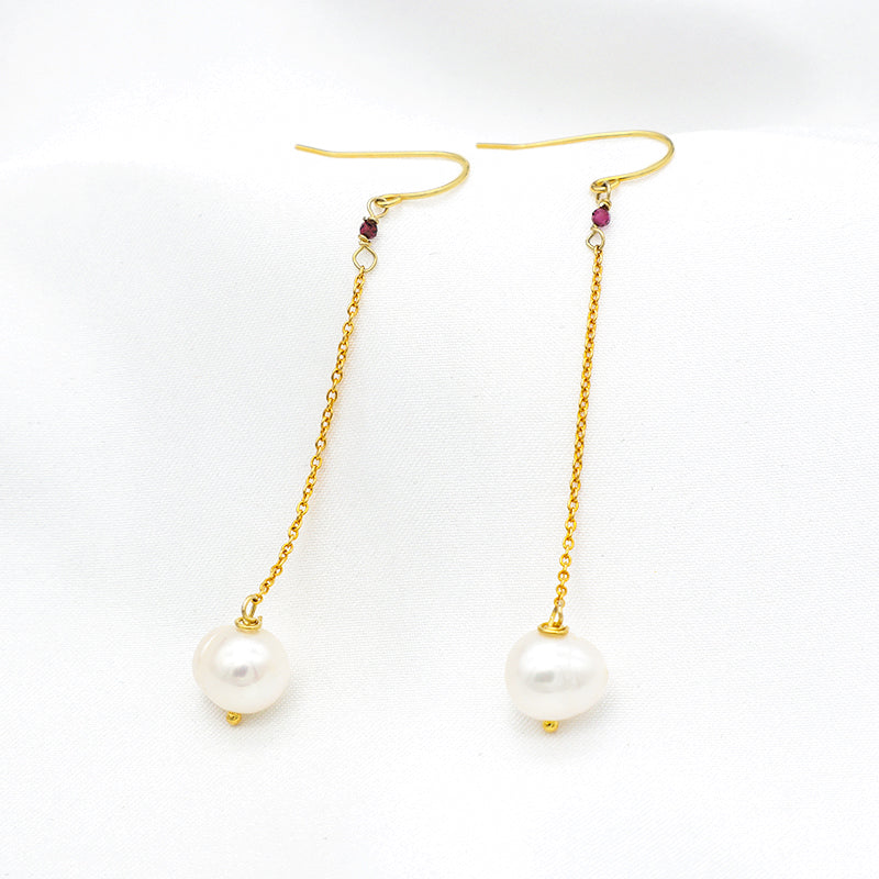 9-10mm  China supplier white pearl Gold plating 925 sterling silver hook fresh water pearl earring