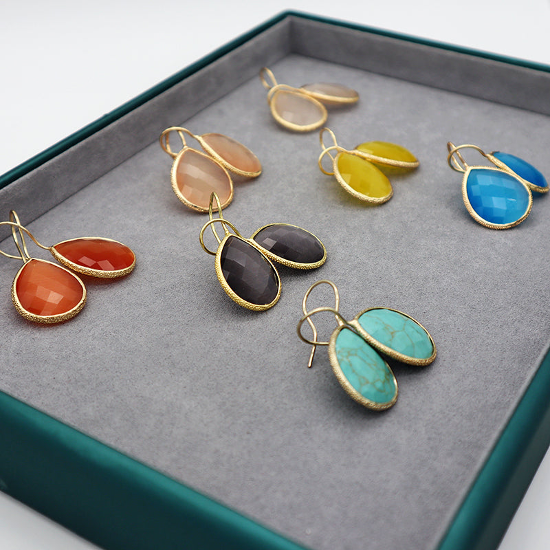 Summer opal natural stone earrings for ladies