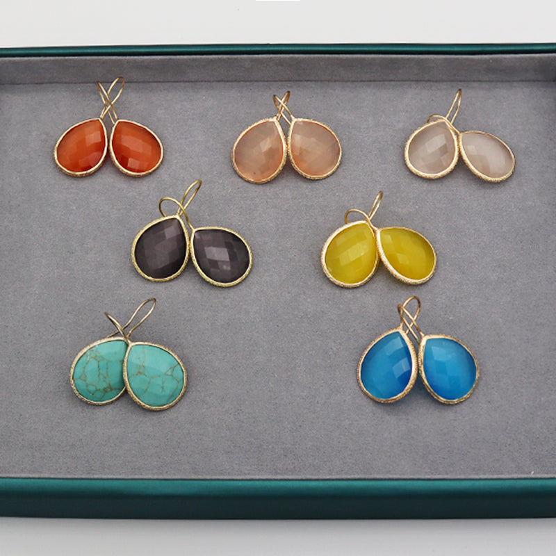 Summer opal natural stone earrings for ladies
