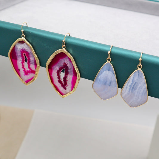 Summer natural stone color earrings
