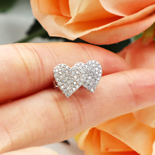 High Quality Summer Trendy Jewelry Girl Woman Gift 925 Sterling Silver Heart Stud Earrings