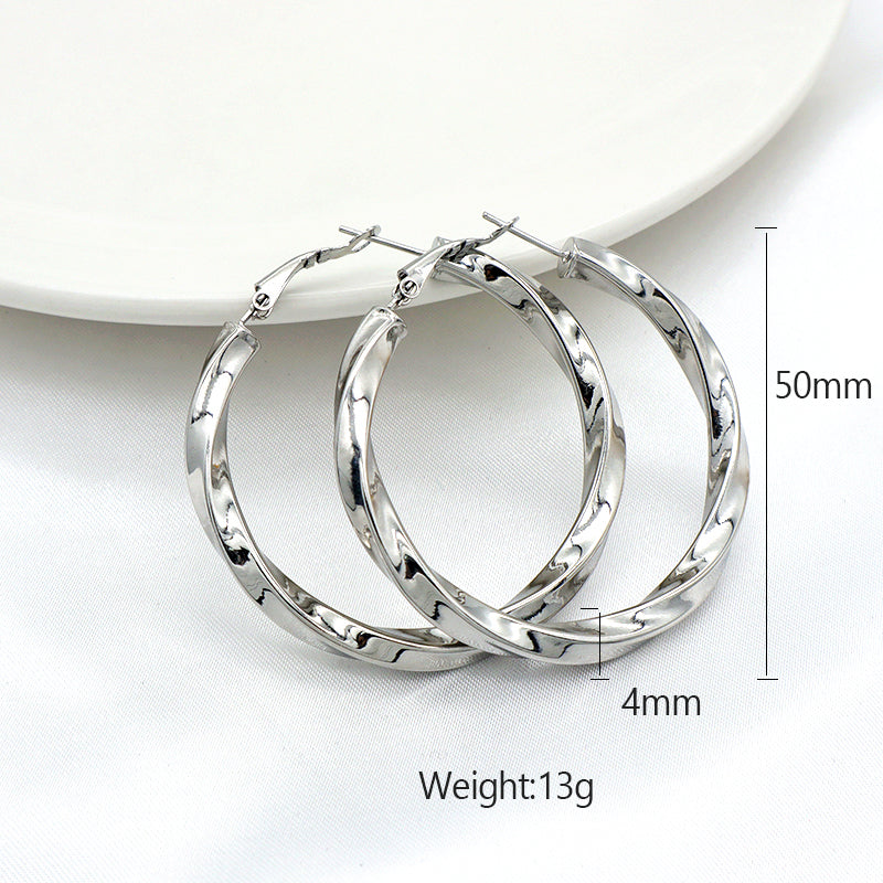 High Quality Trendy Jewelry Punk Jewelry 18k Gold Plated Stainless Steel Chunky Hoops Earrings