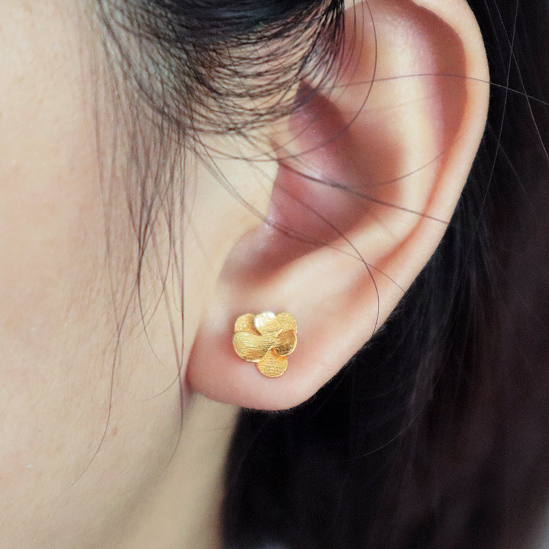 Customized Wholesale Women Sterling Silver 925 Studs Earring Jewelry Rhodium Gold Plated 925 Sterling Silver Flower Earrings