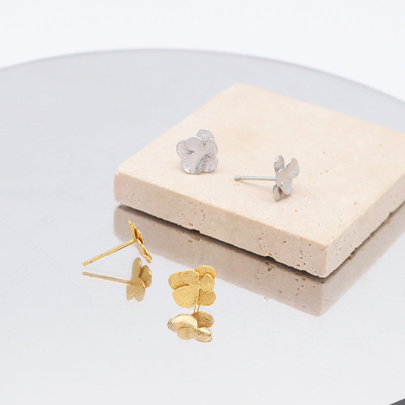 Customized Wholesale Women Sterling Silver 925 Studs Earring Jewelry Rhodium Gold Plated 925 Sterling Silver Flower Earrings