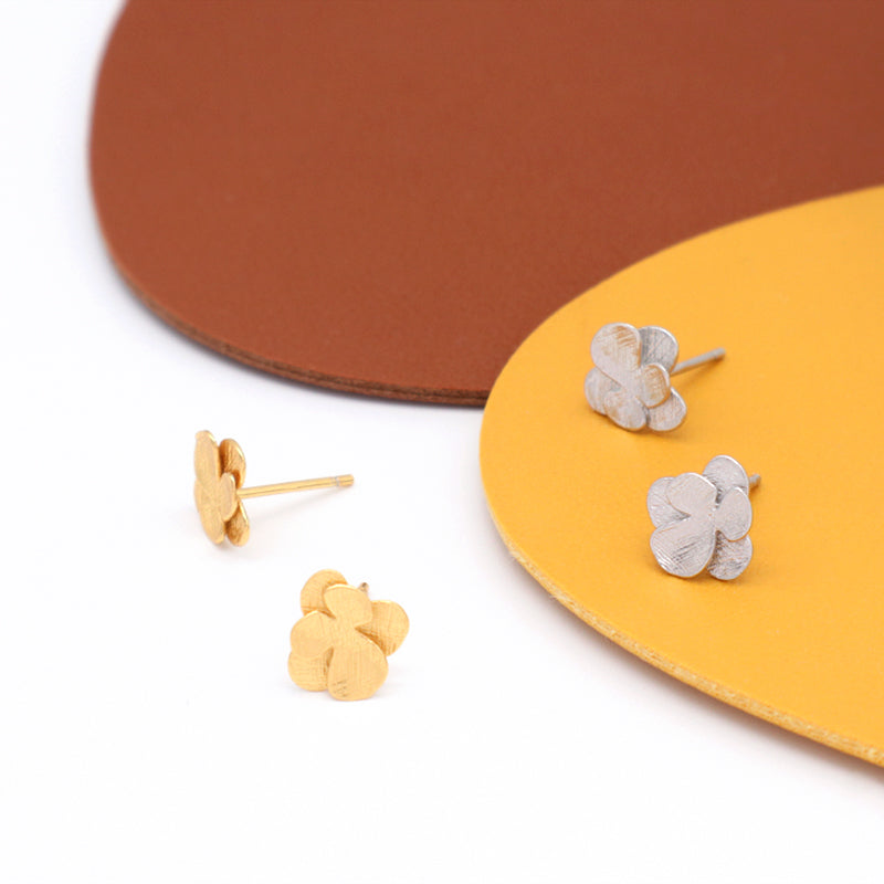 Customized Wholesale Women Sterling Silver 925 Studs Earring Jewelry Rhodium Gold Plated 925 Sterling Silver Flower Earrings
