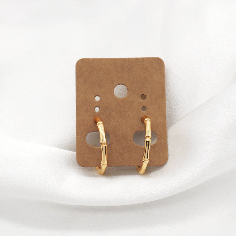 Hot Selling Custom Wholesale Jewelry China Factory Gold Plated 925 Sterling Silver Polishing Bamboo Hoop Earrings For Women Gift