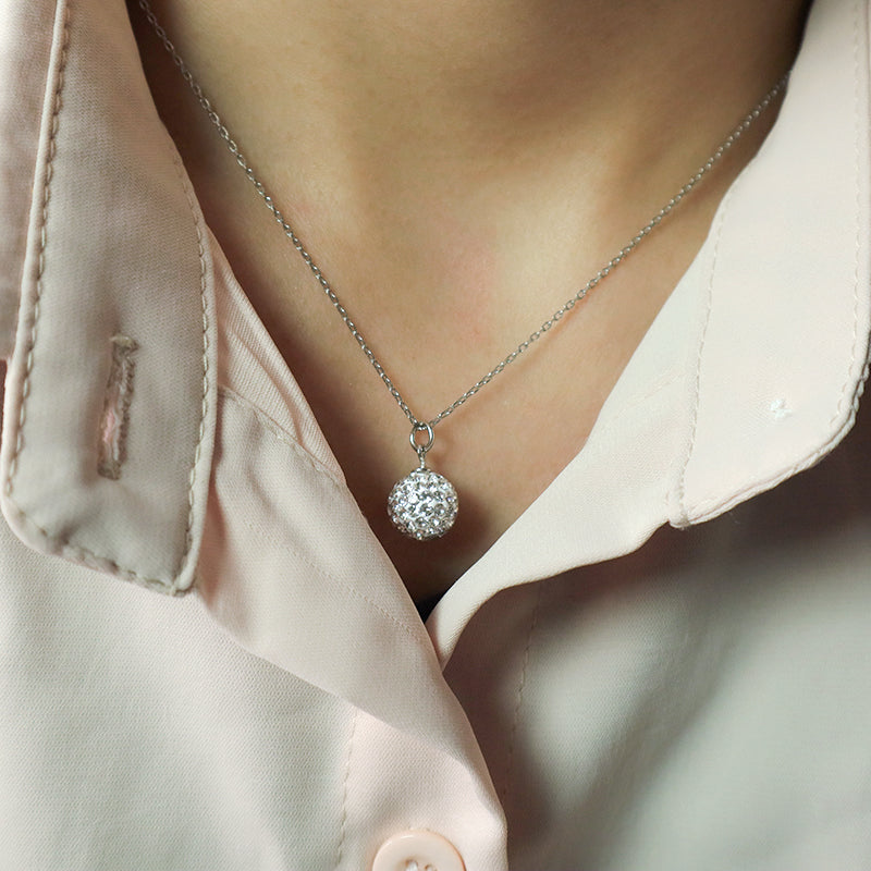 Wholesale ODM Factory Manufacture Handmade 925 sterling silver clay crystal charm pendant Trendy women DIY pave beads crystal jewelry necklace set