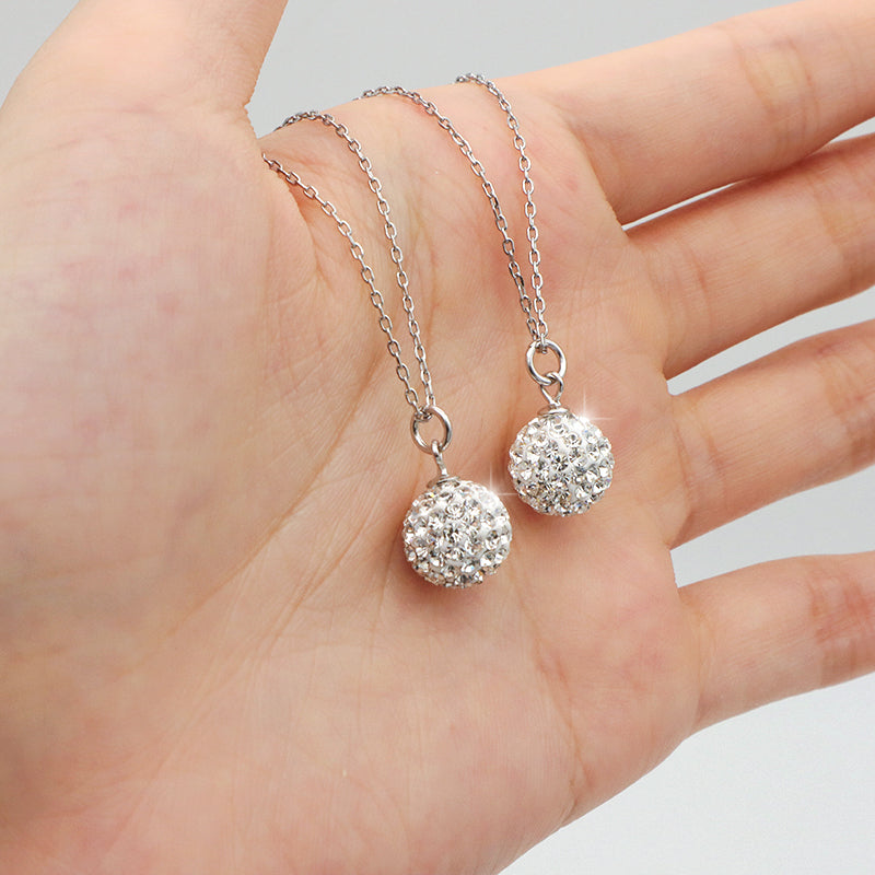 Wholesale ODM Factory Manufacture Handmade 925 sterling silver clay crystal charm pendant Trendy women DIY pave beads crystal jewelry necklace set