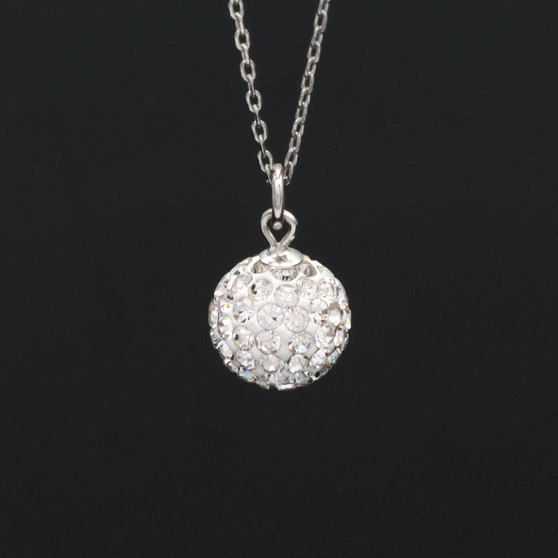 Wholesale ODM Factory Manufacture Handmade 925 sterling silver clay crystal charm pendant Trendy women DIY pave beads crystal jewelry necklace set