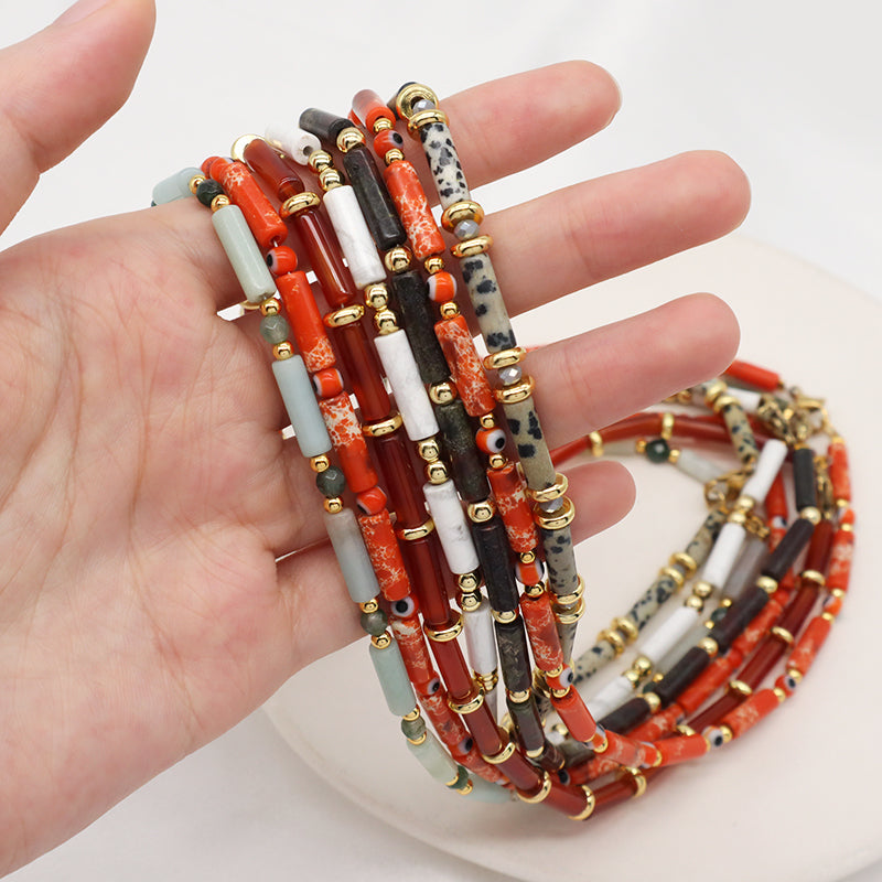 Wholesale Variouis Manufacture China Factory OEM Handmade Custom Evil Eyes Natural Stone Beads Necklace For Men Women Jewelry