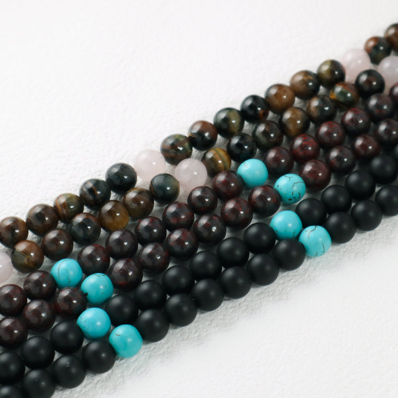 Wholesale Adjustable Woven Cord 8mm Natural Stone Beads OEM Handmade Customized Hexagon Pendant Macrame Necklace For Men Women
