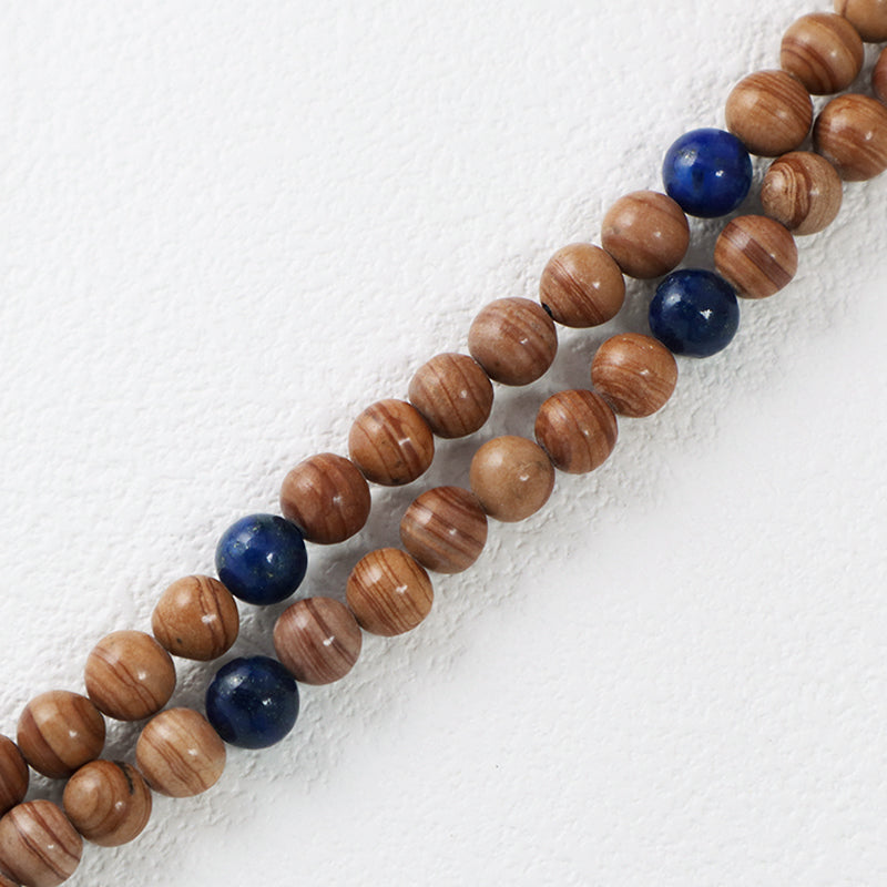 Personality Wholesale OEM Handmade Custom Adjustable Men Women Skull Pendant 8mm Natural Stone Beads Woven Cord Macrame Necklace