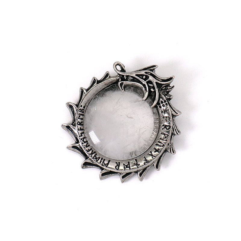 Factory Healing Stone Dragon Charm Pendant Jewelry Custom Wholesale Black Plated Natural Stone Dragon Ball Pendant For Necklace