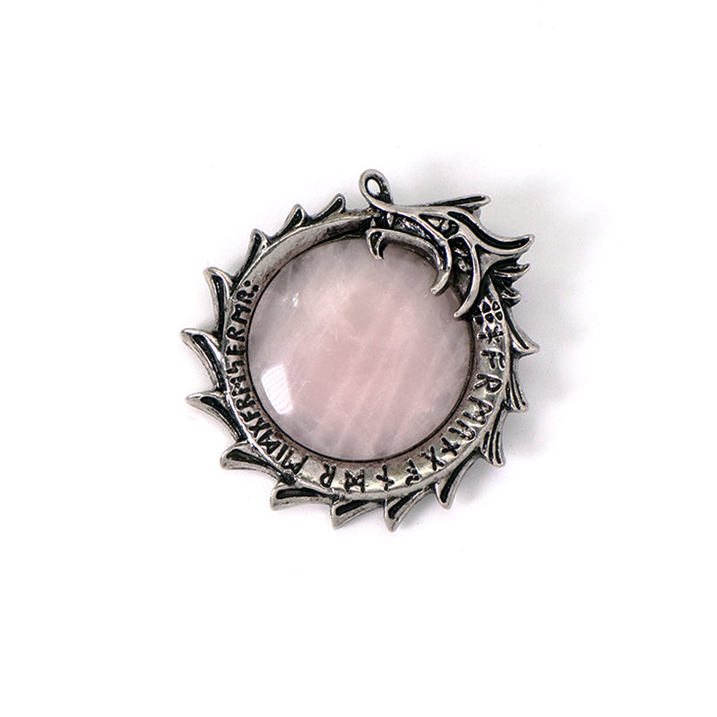 Factory Healing Stone Dragon Charm Pendant Jewelry Custom Wholesale Black Plated Natural Stone Dragon Ball Pendant For Necklace