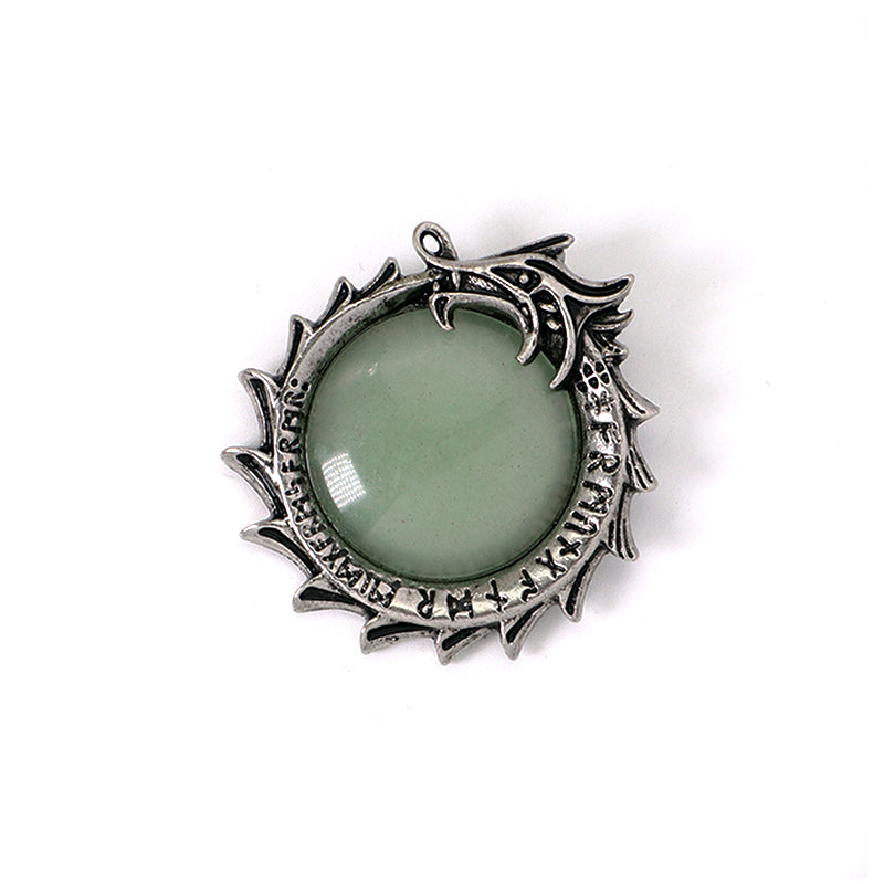 Factory Healing Stone Dragon Charm Pendant Jewelry Custom Wholesale Black Plated Natural Stone Dragon Ball Pendant For Necklace