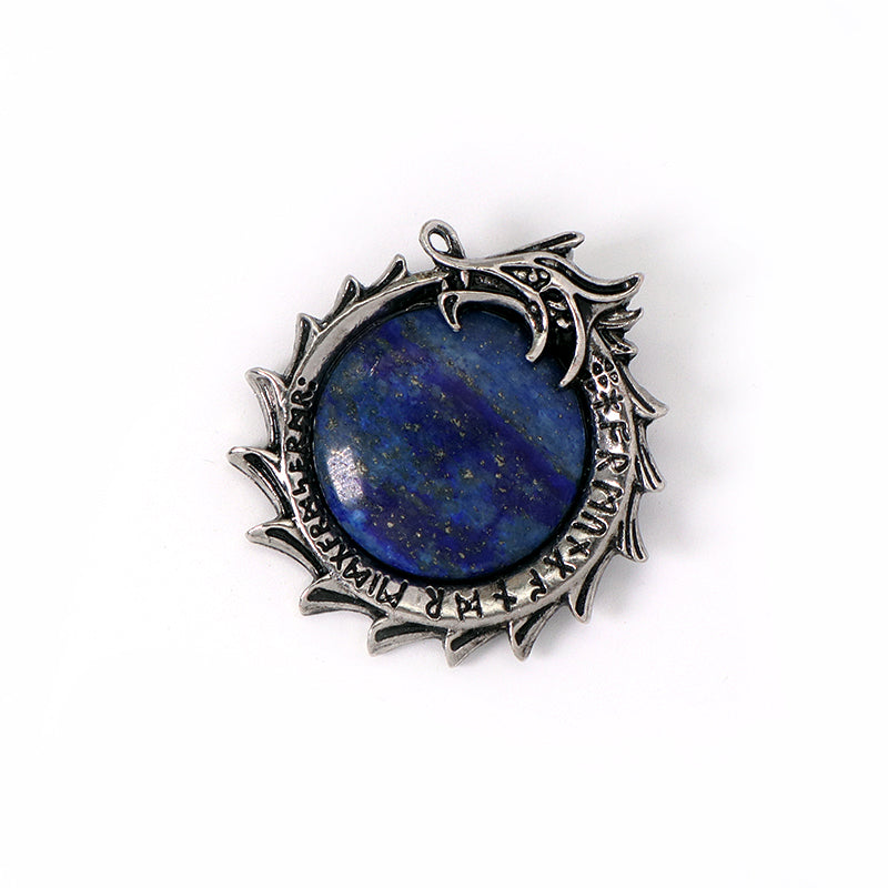 Factory Healing Stone Dragon Charm Pendant Jewelry Custom Wholesale Black Plated Natural Stone Dragon Ball Pendant For Necklace