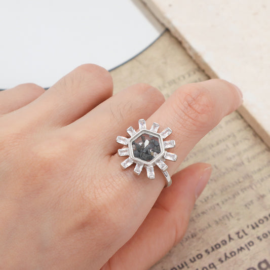 New Arrival Custom Good Quality Wholesale Manufacture China Factory CZ Round Glass Mirror Rhodium Plated 925 Sterling Silver Ring For Women Gift
