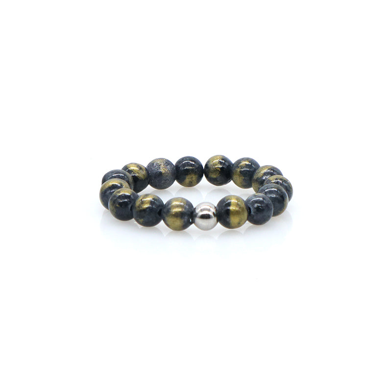 OEM Customized Handmade Healing 5mm Natural Stone Elastic Ring Wholesale Fashionable Gemstone Round Beads Ring For Men Women